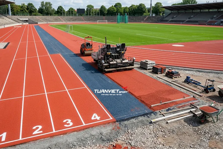 Thi công đường chạy điền kinh cần lưu ý gì để tối ưu hiệu suất và độ bền?
