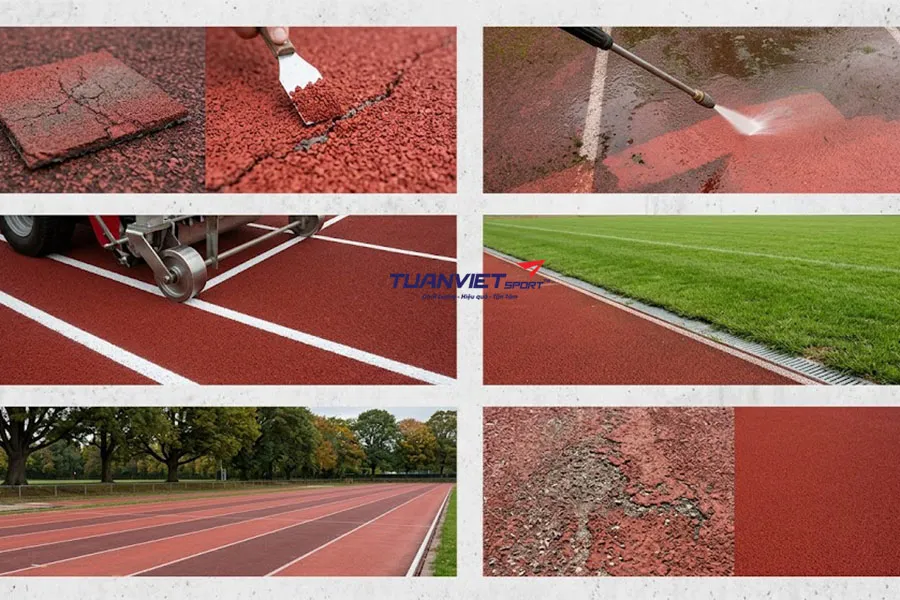 Thi c&ocirc;ng đường chạy điền kinh c&oacute; tuổi thọ bao l&acirc;u v&agrave; c&aacute;ch k&eacute;o d&agrave;i đến 30 năm