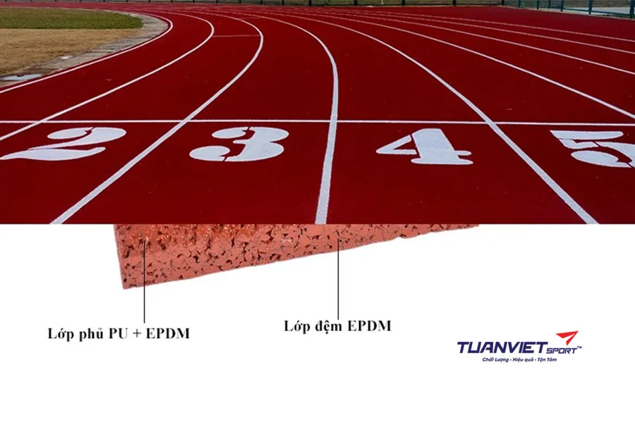 Vật liệu thi c&ocirc;ng đường chạy điền kinh gồm những g&igrave;?