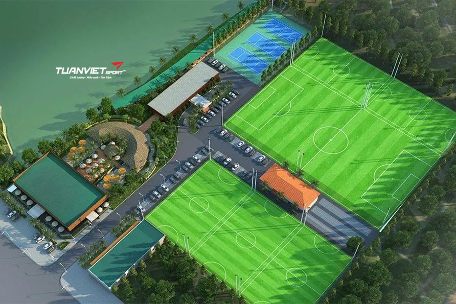 &Yacute; tưởng thiết kế s&acirc;n cỏ nh&acirc;n tạo kết hợp s&acirc;n b&oacute;ng mini tại resort