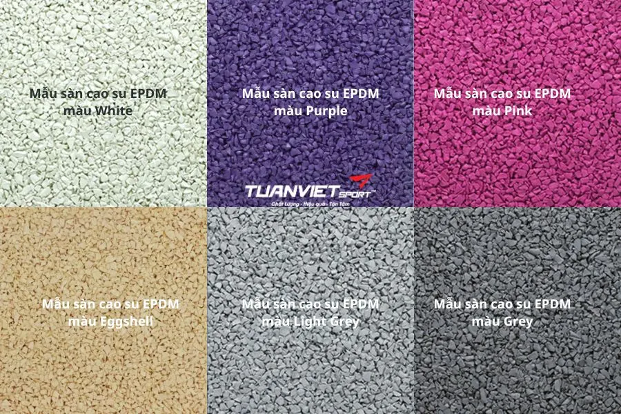 Bảng m&agrave;u hạt cao su EPDM tổng hợp c&aacute;c gam m&agrave;u mới nhất năm 2026
