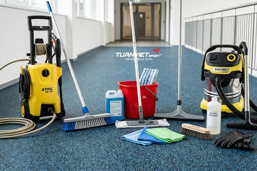 Hướng dẫn chăm s&oacute;c s&agrave;n cao su EPDM chuy&ecirc;n nghiệp cho đơn vị thi c&ocirc;ng