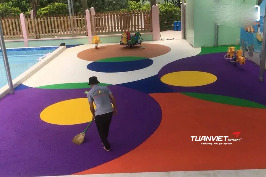 Thi c&ocirc;ng thảm cao su EPDM cho s&acirc;n chơi trẻ em an to&agrave;n