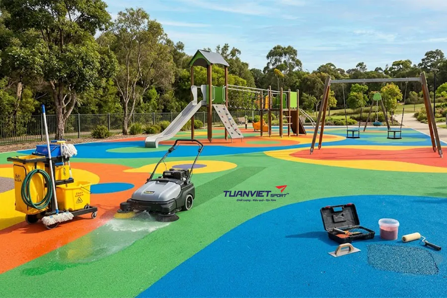 Ưu điểm của sàn cao su EPDM cho sân chơi trẻ em an toàn và bền đẹp
