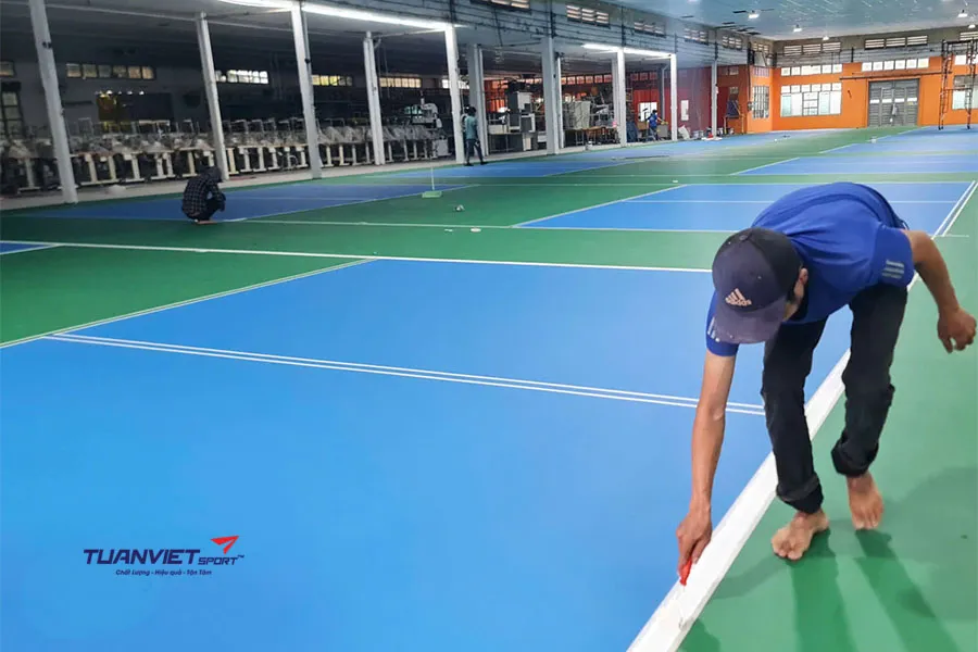 Quy tr&igrave;nh thi c&ocirc;ng sơn s&acirc;n Pickleball theo ti&ecirc;u chuẩn Quốc Tế