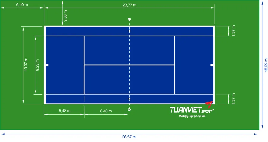 Kích thước sân tennis