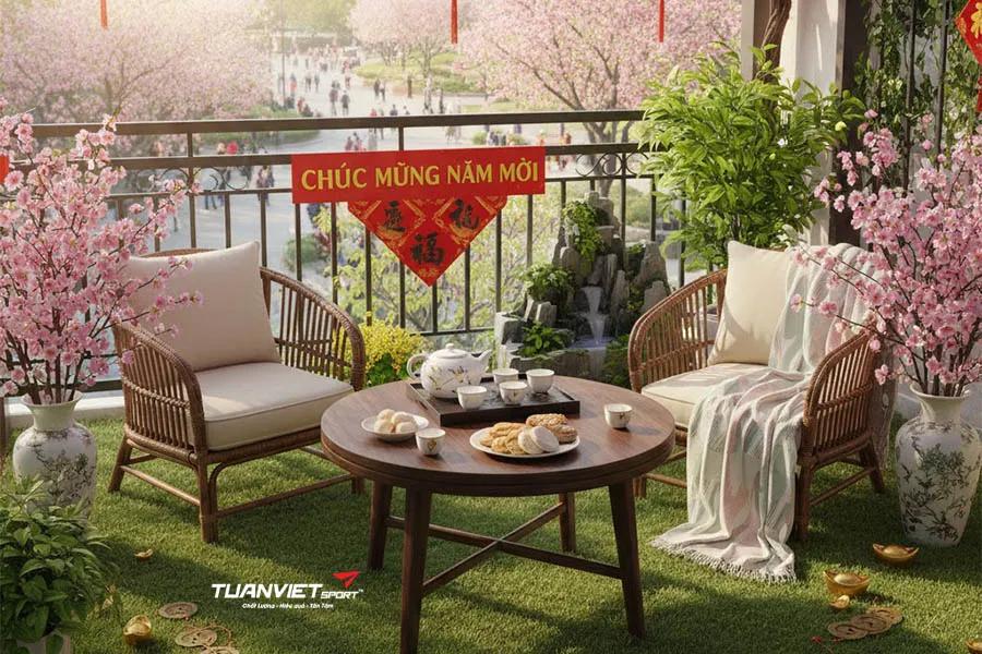 5 &yacute; tưởng cỏ nh&acirc;n tạo phối cảnh hoa mai, hoa đ&agrave;o gi&uacute;p kh&ocirc;ng gian đ&oacute;n lộc đầu xu&acirc;n