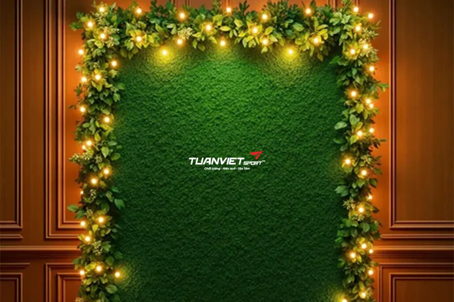 Decor quán cafe Noel phong cách xanh: Biến tấu không gian với cỏ nhân tạo trang trí