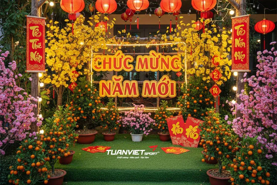 Top 15 &Yacute; Tưởng Trang Tr&iacute; S&acirc;n Vườn Đ&oacute;n Tết Bằng Cỏ Nh&acirc;n Tạo