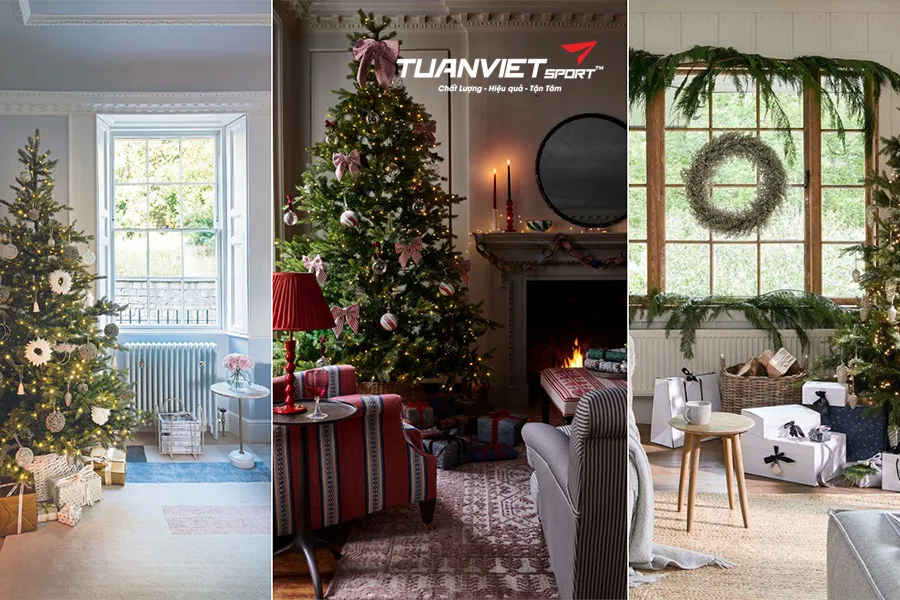 Trang tr&iacute; g&oacute;c Noel nhỏ gọn trong căn hộ với cỏ nh&acirc;n tạo &ndash; đơn giản m&agrave; ấm &aacute;p