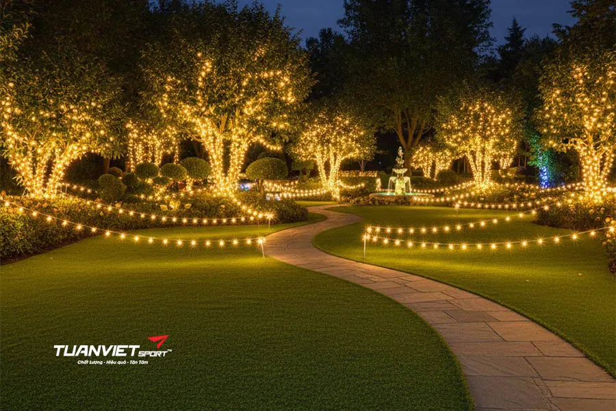 &Yacute; tưởng trang tr&iacute; s&acirc;n vườn ng&agrave;y Tết bằng cỏ nh&acirc;n tạo đẹp, gọn g&agrave;ng, dễ thi c&ocirc;ng