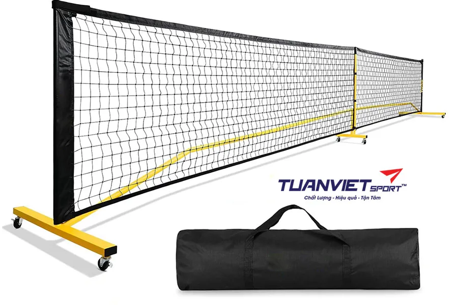 C&aacute;ch lắp lưới Pickleball di động SLK c&oacute; b&aacute;nh xe từng bước chi tiết