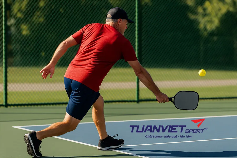 Cách xử lý cú đánh khi đứng chân sau trong Pickleball để không mất điểm oan