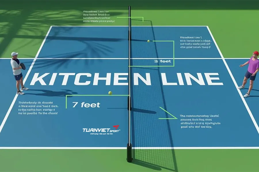 Có nên luôn đứng sát vạch kitchen trong pickleball? Sự thật nhiều người hiểu sai