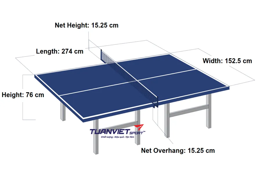K&iacute;ch thước b&agrave;n b&oacute;ng b&agrave;n ti&ecirc;u chuẩn thi đấu quốc tế ITTF mới nhất