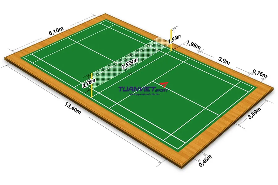 Lưới cầu lông tiêu chuẩn cao bao nhiêu? Kích thước và cách lắp đúng chuẩn