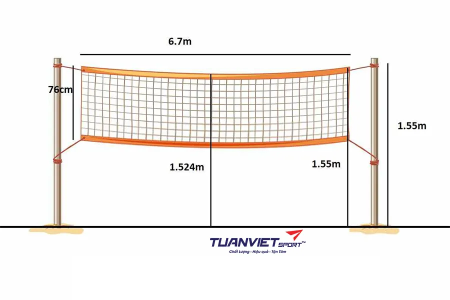 Lưới cầu lông tiêu chuẩn cao bao nhiêu? Kích thước và cách lắp đúng chuẩn