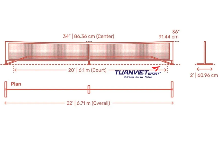 Lưới Pickleball là gì? Kích thước của lưới pickleball