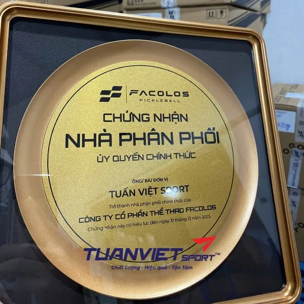 Chứng nhận Tuấn Việt Sport là nhà phân phối chính thức của Facolos 