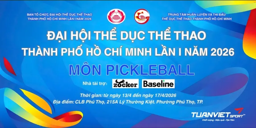 Bùng nổ sức nóng giải pickleball tại Đại hội TDTT TP.HCM 2026