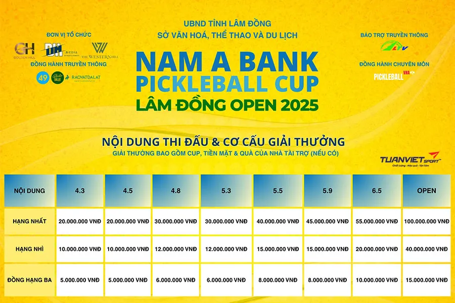 Ch&iacute;nh thức lộ diện giải Pickleball Nam A Bank Cup 2026