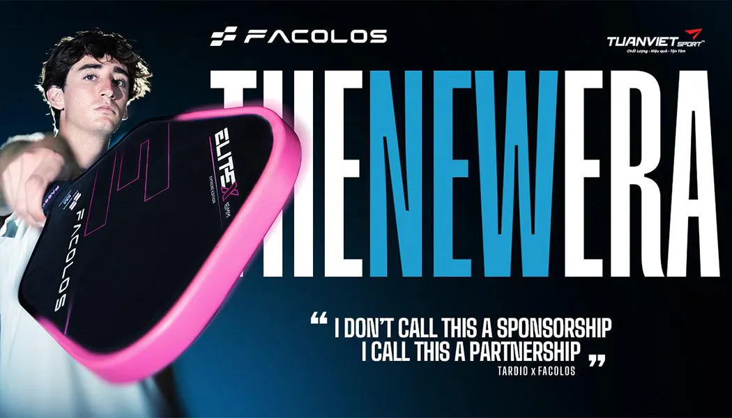 Facolos hợp t&aacute;c tay vợt pickleball số 2 thế giới Gabriel Tardio bước tiến của thương hiệu Việt