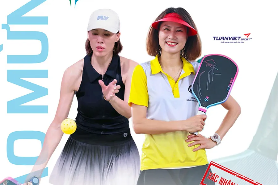 Hoa khôi bóng đá Ngọc Châm và cựu tuyển thủ đấu kiếm Hoài Thu gây chú ý tại Giải Pickleball VTV Cup 2025