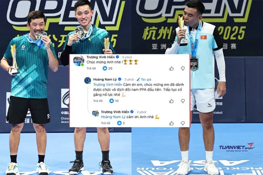 Hoàng Nam và Vinh Hiển hòa giải, viết nên ngày vui lịch sử cho pickleball Việt Nam