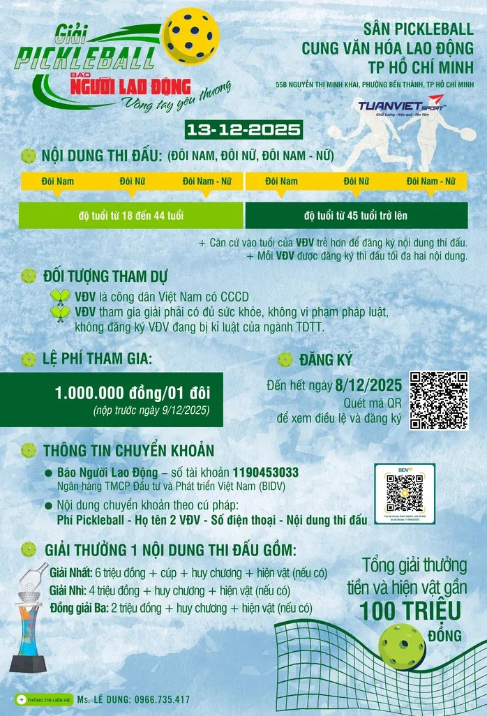 Nhiều nghệ sĩ góp mặt tại Giải pickleball “Vòng tay yêu thương” 2025