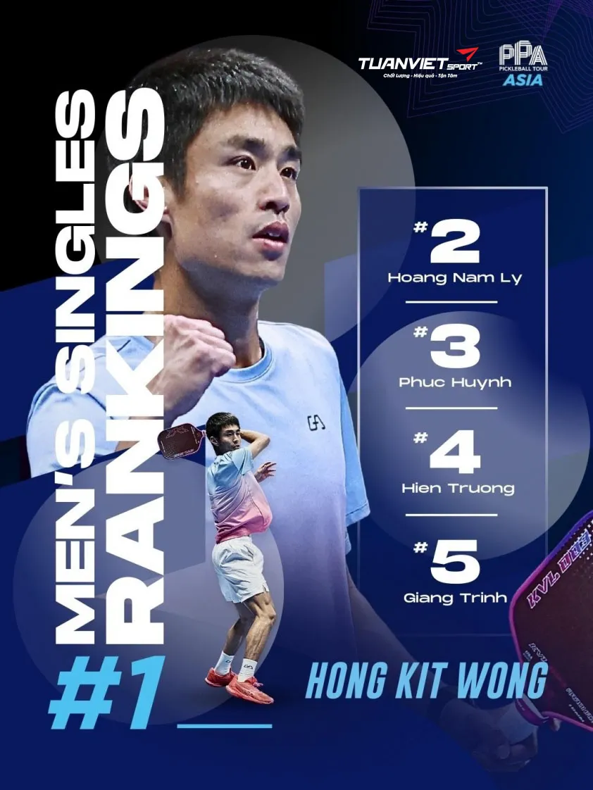 Pickleball Việt Nam thống trị top 5 châu Á với 4 tay vợt xuất sắc