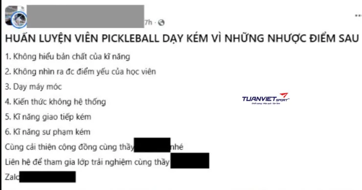 Pickleball Việt Nam và vấn nạn “thầy dởm”